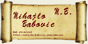 Mihajlo Babović vizit kartica
